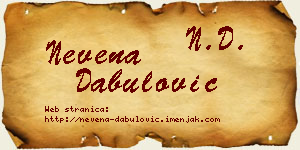 Nevena Dabulović vizit kartica